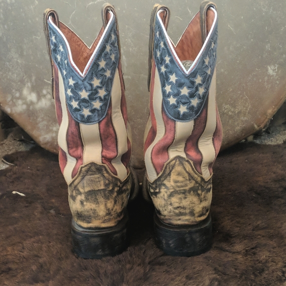 DAN POST DP3914 "Betsy" American Flag cowgirl western boots square toe sz 8.5 - Picture 6 of 16